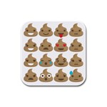 poop Emoji Rubber Square Coaster (4 pack)