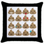 poop Emoji Throw Pillow Case (Black)