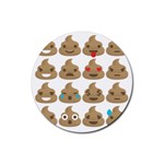 poop Emoji Rubber Coaster (Round)