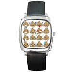 poop Emoji Square Metal Watch