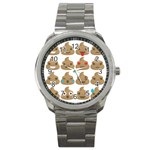 poop Emoji Sport Metal Watch