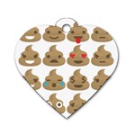 poop Emoji Dog Tag Heart (Two Sides)