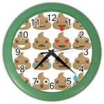 poop Emoji Color Wall Clock