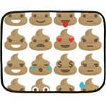 poop Emoji Double Sided Fleece Blanket (Mini)