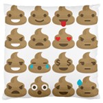 poop Emoji Large Cushion Case (One Side)