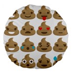 poop Emoji Large 18  Premium Round Cushion 