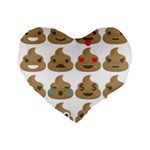 poop Emoji Standard 16  Premium Heart Shape Cushion 