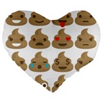 poop Emoji Large 19  Premium Heart Shape Cushion