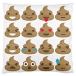 poop Emoji Large Flano Cushion Case (One Side)