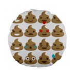 poop Emoji Standard 15  Premium Flano Round Cushion 