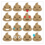 poop Emoji Large Satin Scarf (Square)