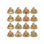 poop Emoji Small Satin Scarf (Square)