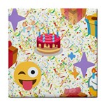 happy Birthday emoji Tile Coaster