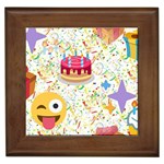 happy Birthday emoji Framed Tile