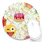 happy Birthday emoji Round Mousepad