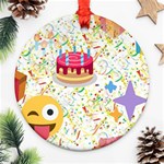 happy Birthday emoji Ornament (Round)