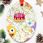 happy Birthday emoji Ornament (Oval)