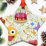 happy Birthday emoji Ornament (Star)