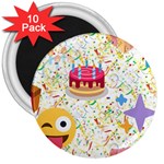 happy Birthday emoji 3  Magnet (10 pack)