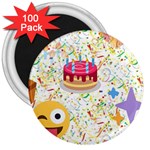 happy Birthday emoji 3  Magnet (100 pack)