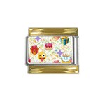 happy Birthday emoji Gold Trim Italian Charm (9mm)