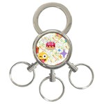 happy Birthday emoji 3-Ring Key Chain