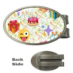 happy Birthday emoji Money Clip (Oval)