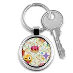 happy Birthday emoji Key Chain (Round)