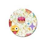 happy Birthday emoji Magnet 3  (Round)