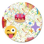 happy Birthday emoji Magnet 5  (Round)