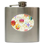 happy Birthday emoji Hip Flask (6 oz)