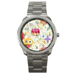 happy Birthday emoji Sport Metal Watch