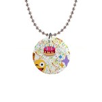 happy Birthday emoji 1  Button Necklace