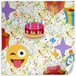 happy Birthday emoji Canvas 12  x 12 