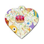 happy Birthday emoji Dog Tag Heart (One Side)