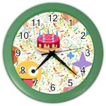 happy Birthday emoji Color Wall Clock