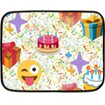 happy Birthday emoji Double Sided Fleece Blanket (Mini)