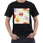 happy Birthday emoji Men s T-Shirt (Black)