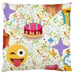 happy Birthday emoji Large Flano Cushion Case (One Side)