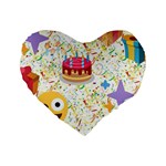 happy Birthday emoji Standard 16  Premium Flano Heart Shape Cushion 