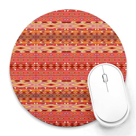 Tribal Pattern Print from ArtsNow.com 8 x8  Round Mousepad - 1