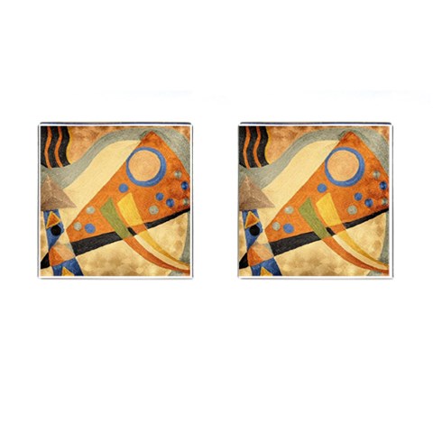 Abstract Modern Orange Hue Geometric Art from ArtsNow.com Front(Pair)