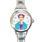 Frida Kahlo Round Italian Charm Watch