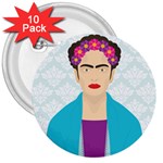 Frida Kahlo 3  Button (10 pack)