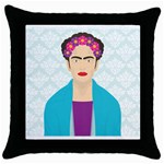 Frida Kahlo Throw Pillow Case (Black)