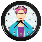 Frida Kahlo Wall Clock (Black)