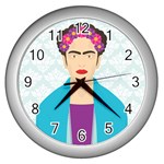 Frida Kahlo Wall Clock (Silver)