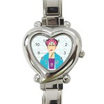 Frida Kahlo Heart Italian Charm Watch