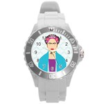 Frida Kahlo Round Plastic Sport Watch (L)