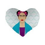 Frida Kahlo Standard 16  Premium Heart Shape Cushion 